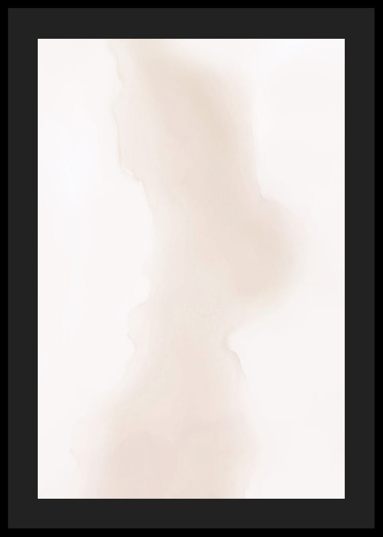 Aquarelle abstraite dans les tons beige et marron clair sur fond blanc-12