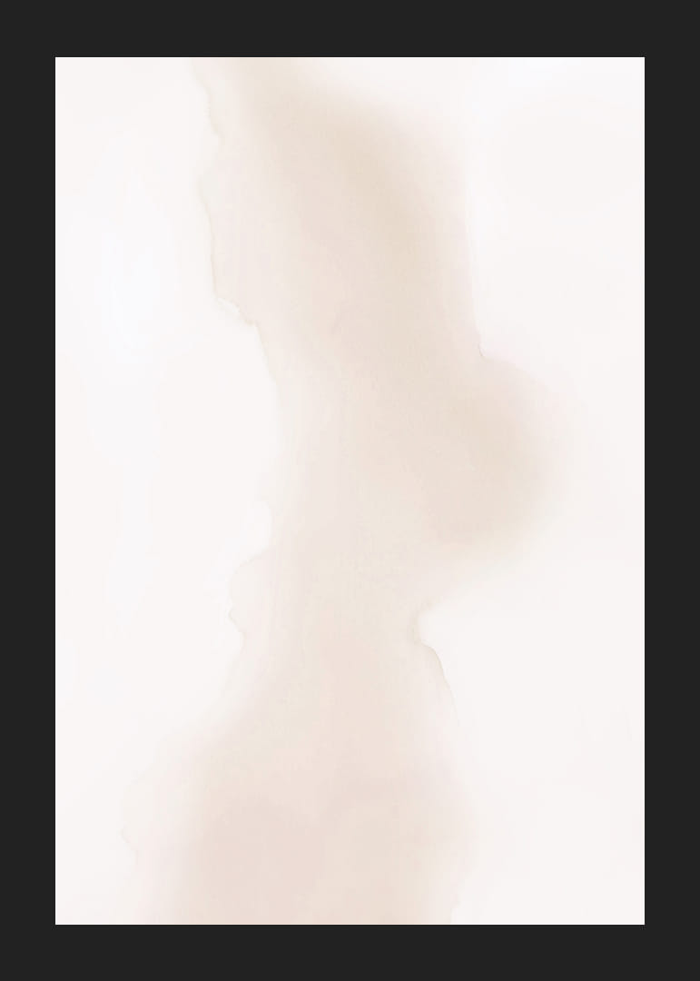 Aquarelle abstraite dans les tons beige et marron clair sur fond blanc-12