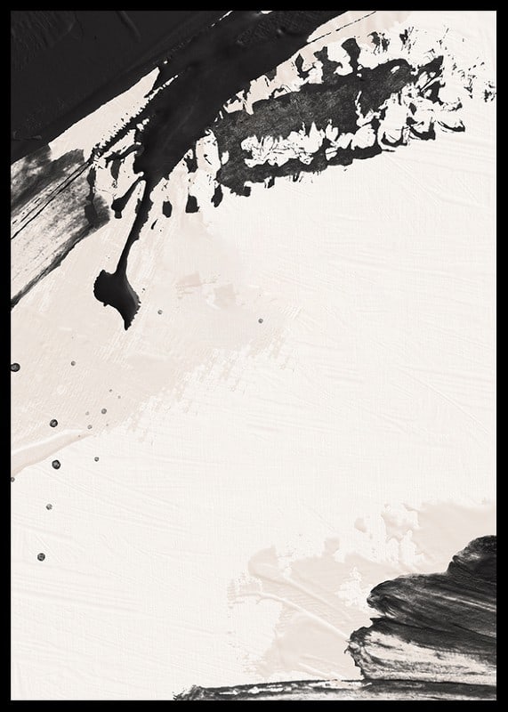 Abstract black brush strokes on light textured background-12