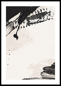 Abstract black brush strokes on light textured background-0