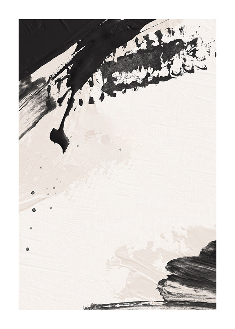 Abstract black brush strokes on light textured background-12