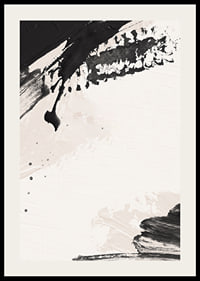 Abstract black brush strokes on light textured background-2