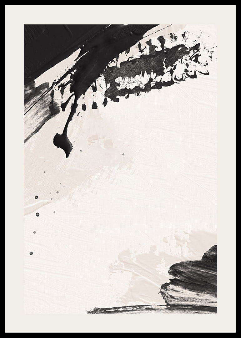 Abstract black brush strokes on light textured background-12
