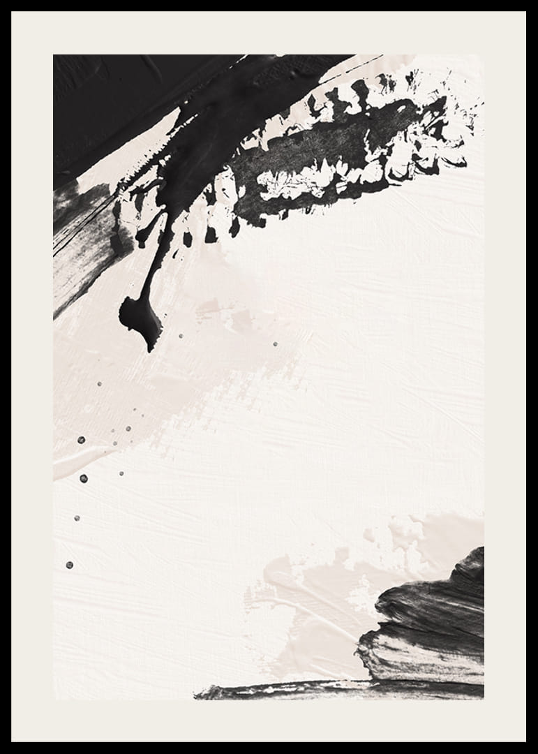 Pennellate nere astratte su sfondo chiaro strutturato-12