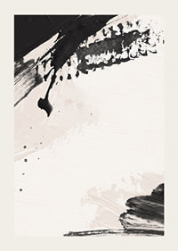 Abstract black brush strokes on light textured background-3