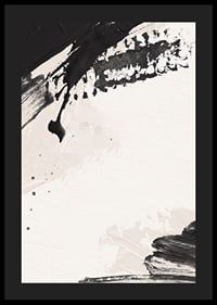 Abstract black brush strokes on light textured background-4
