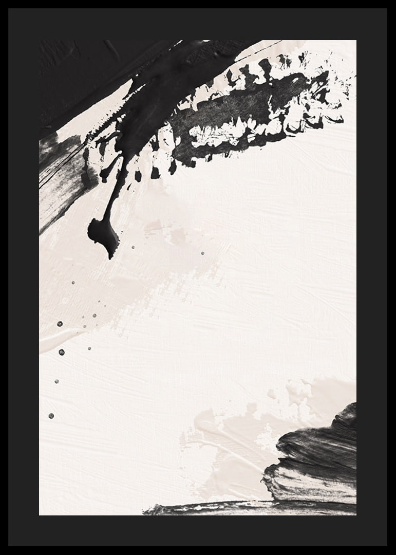 Abstract black brush strokes on light textured background-12