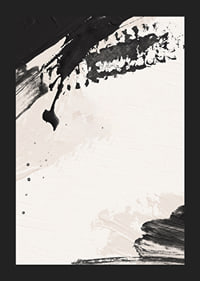 Abstract black brush strokes on light textured background-5