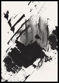 Abstract black brush strokes on white textured background-6