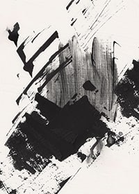 Abstract black brush strokes on white textured background-7