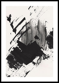 Abstract black brush strokes on white textured background-0