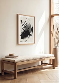 Abstract black brush strokes on white textured background-8