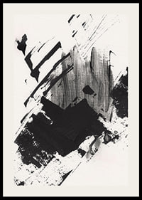 Abstract black brush strokes on white textured background-2