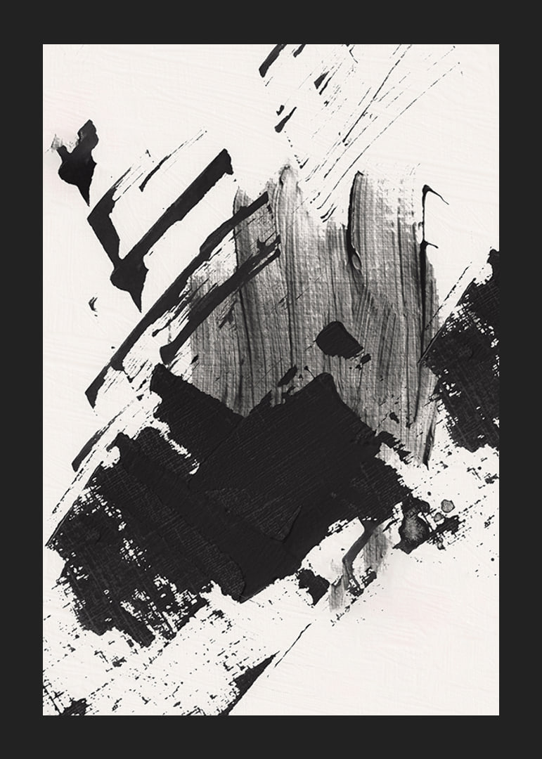 Abstract black brush strokes on white textured background-12
