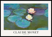Impressionistiska näckrosor i grönt vatten av Monet-0
