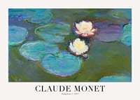 Impressionistiska näckrosor i grönt vatten av Monet-1