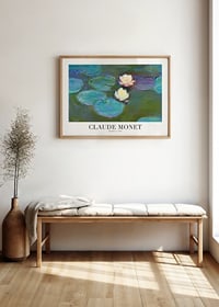 Impressionistiska näckrosor i grönt vatten av Monet-2