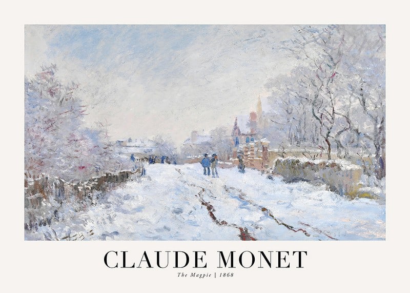 Snow-covered landscape with winter trees by Claude Monet 1868-12