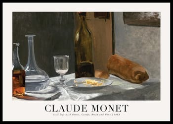 Poster Still Life With Bottle And Wine 1863 By Claude Monet