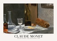 Still Life With Bottle And Wine 1863 By Claude Monet-1