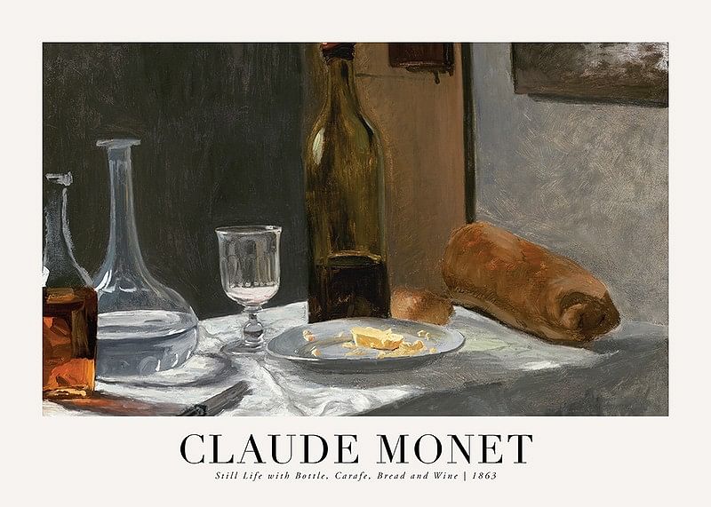 Still Life With Bottle And Wine 1863 By Claude Monet-12