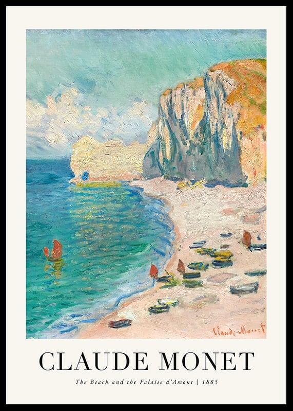The Beach 1885 By Claude Monet-12