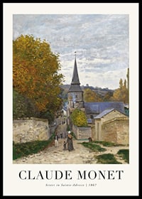 Impressionistische Straßenlandschaft mit Kirchturm von Claude Monet-0