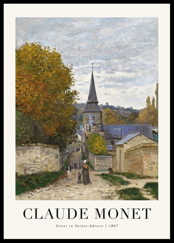 Impressionistische Straßenlandschaft mit Kirchturm von Claude Monet-12