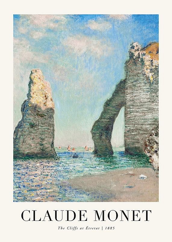 Poster The Cliffs At Etretat 1885 By Claude Monet