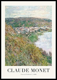 Impresionistická krajina s riekou a dedinou od Clauda Moneta-0