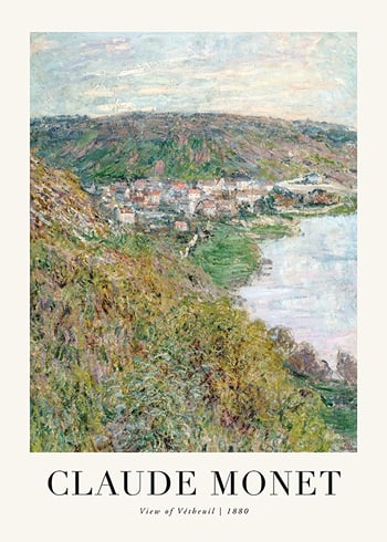 Poster View Of Vetheuil 1880 By Claude Monet