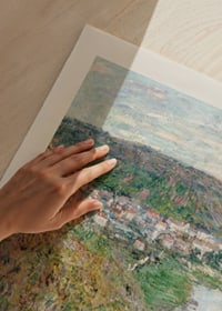 Impresionistická krajina s riekou a dedinou od Clauda Moneta-3