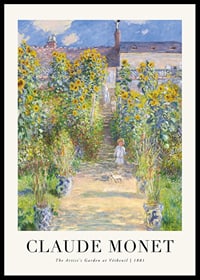 Impressionist garden with sunflowers and figure of Monet-0