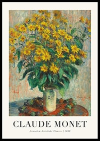 Impressionist Still Life with Yellow Jerusalem Artichoke Flowers by Monet-0