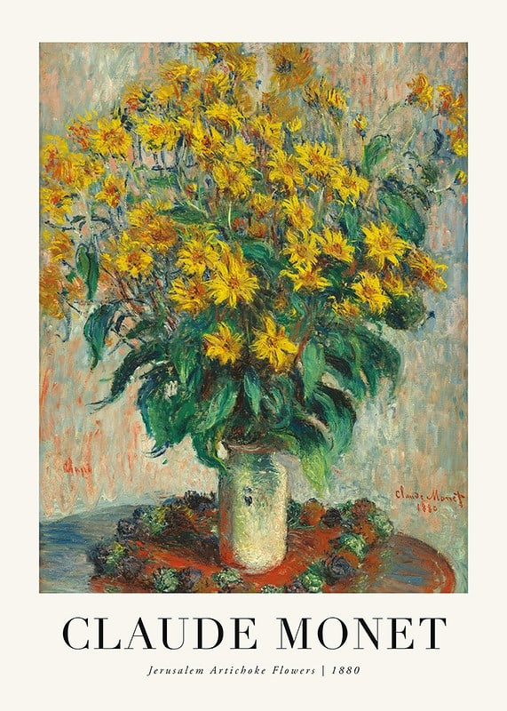 Impressionist Still Life with Yellow Jerusalem Artichoke Flowers by Monet-12