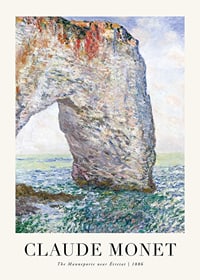 Impressionist coastal landscape with rock formation by Monet-1