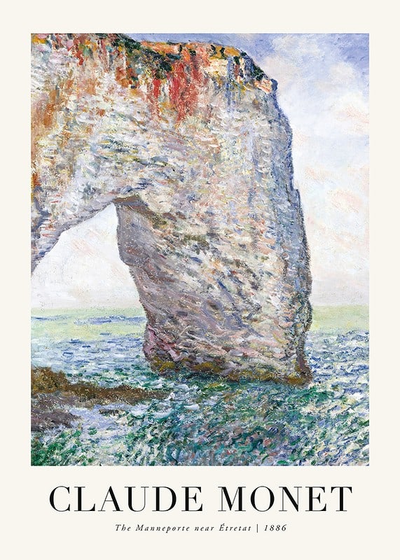 Impressionist coastal landscape with rock formation by Monet-12