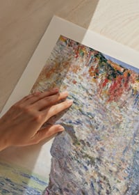 Impressionist coastal landscape with rock formation by Monet-3