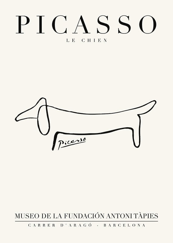 Minimalist line drawing of dachshund in black on light background-12
