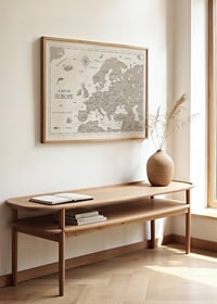 Graphic map of the countries of Europe in beige and white-2