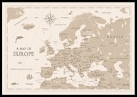 Graphic map of the countries of Europe in beige and white-0