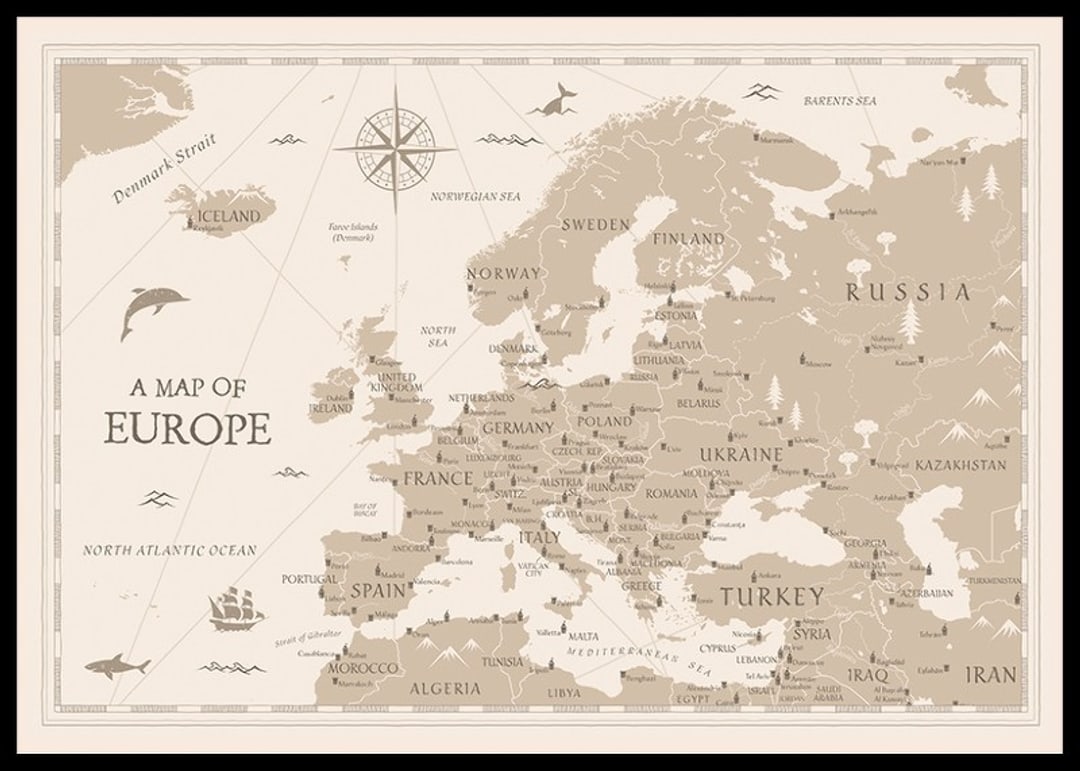 Europe Map Nice Design A Map Of Europe Poster | Graphic design | Gallerix.co.uk