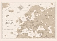 Graphic map of the countries of Europe in beige and white-1