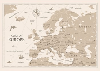 Plakat A Map Of Europe