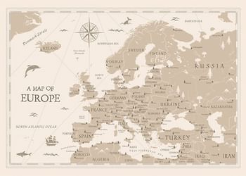 Plakat A Map Of Europe