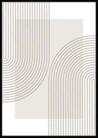 Abstract lines in beige forming arches on white background-0