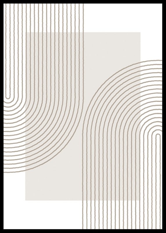 Abstract lines in beige forming arches on white background-12
