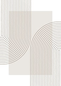 Abstract lines in beige forming arches on white background-1