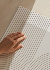 Abstract lines in beige forming arches on white background-3
