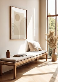 Abstract arc-shaped lines and circle in beige tones-2